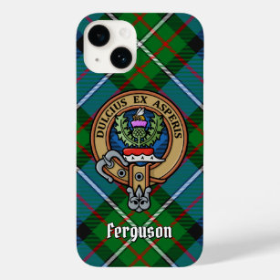 Clan Ferguson Wappen über Tartan Case-Mate iPhone 14 Hülle