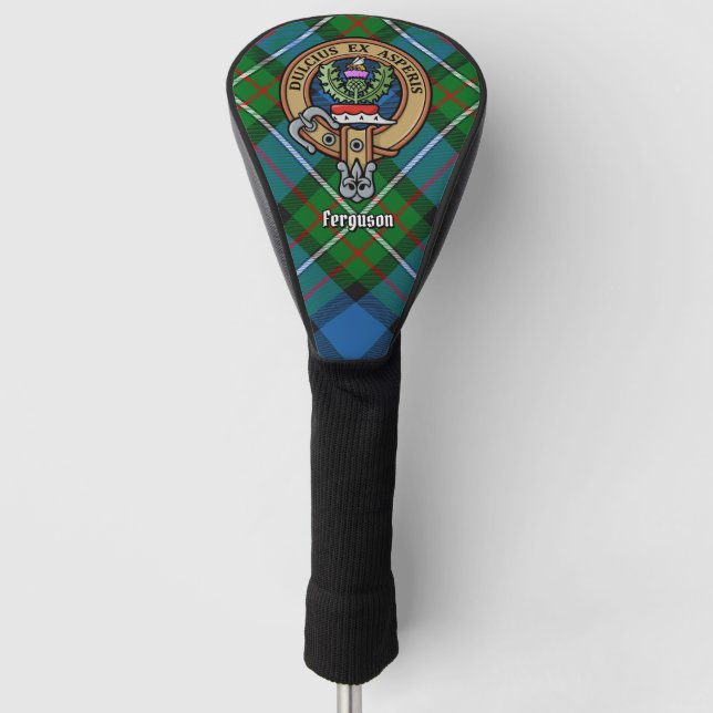 Clan Ferguson Wappen über Tartan Golf Head Cover Golf Headcover (Vorderseite)