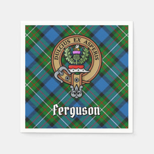 Clan Ferguson Wappen über Tartan Serviette