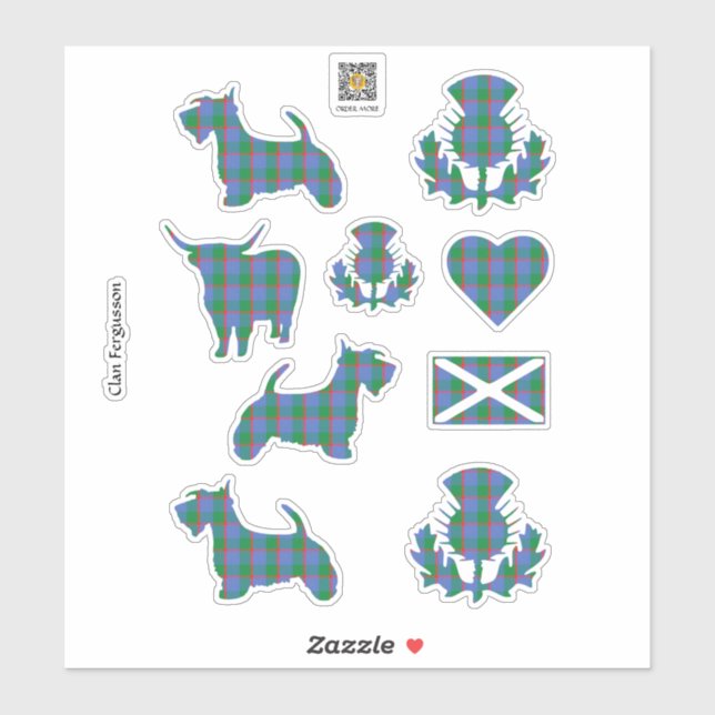 Clan Fergusson Tartan Sticker (Blatt)