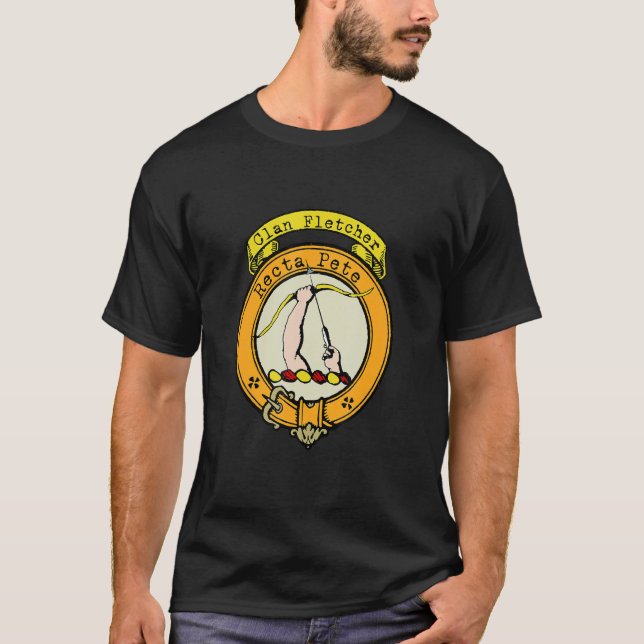 Clan Fletcher Scottish Wappen T-Shirt (Vorderseite)