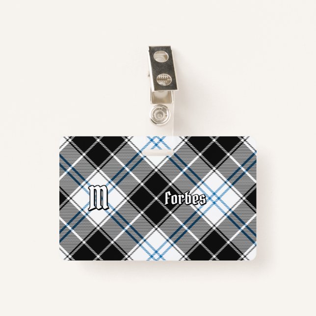 Clan Forbes Dress Tartan Ausweis (Vorderseite mit Klammer)