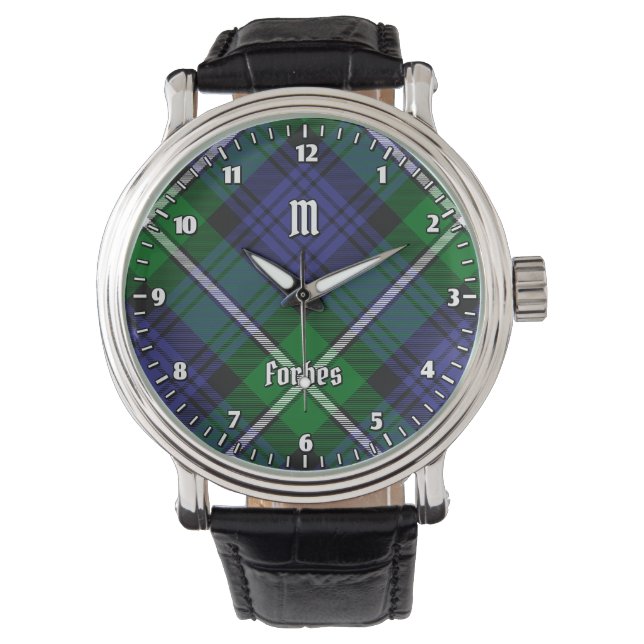 Clan Forbes Tartan Armbanduhr (Vorderseite)