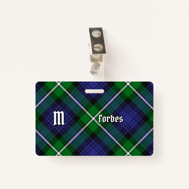 Clan Forbes Tartan Ausweis (Vorderseite mit Klammer)