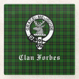 Clan Forbes Tartan und Wappen Abzeichen Glasuntersetzer