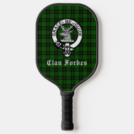 Clan Forbes Tartan und Wappen Abzeichen Pickleball Schläger