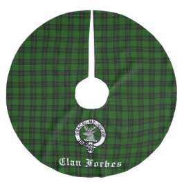 Clan Forbes Tartan und Wappen Abzeichen Polyester Weihnachtsbaumdecke