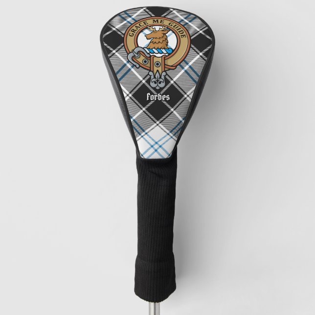 Clan Forbes Wappen über Dress Tartan Golf Headcover (Vorderseite)