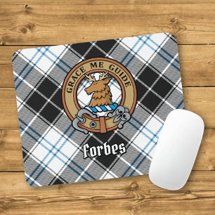 Clan Forbes Wappen über Dress Tartan Mousepad
