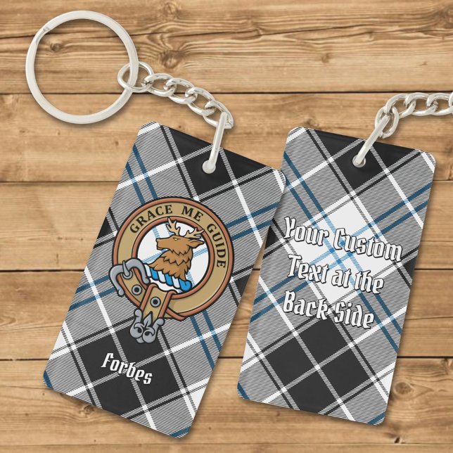 Clan Forbes Wappen über Dress Tartan Schlüsselanhänger (Von Creator hochgeladen)