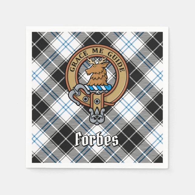 Clan Forbes Wappen über Dress Tartan Serviette (Vorderseite)