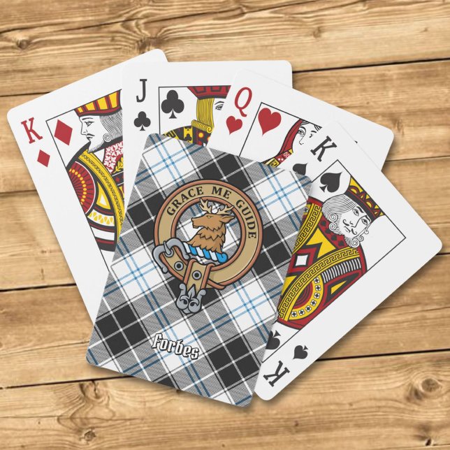 Clan Forbes Wappen über Dress Tartan Spielkarten (Von Creator hochgeladen)