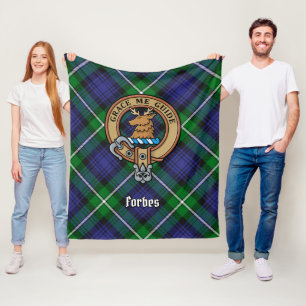 Clan Forbes Wappen über Tartan Fleecedecke