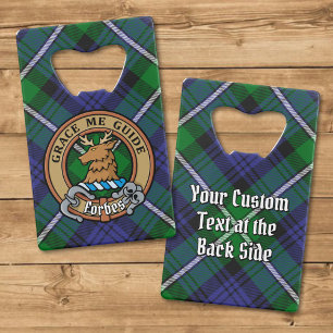 Clan Forbes Wappen über Tartan Geldbeutel Flaschenöffner