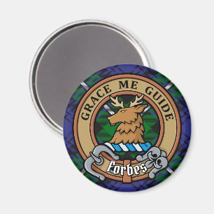 Clan Forbes Wappen über Tartan Magnet