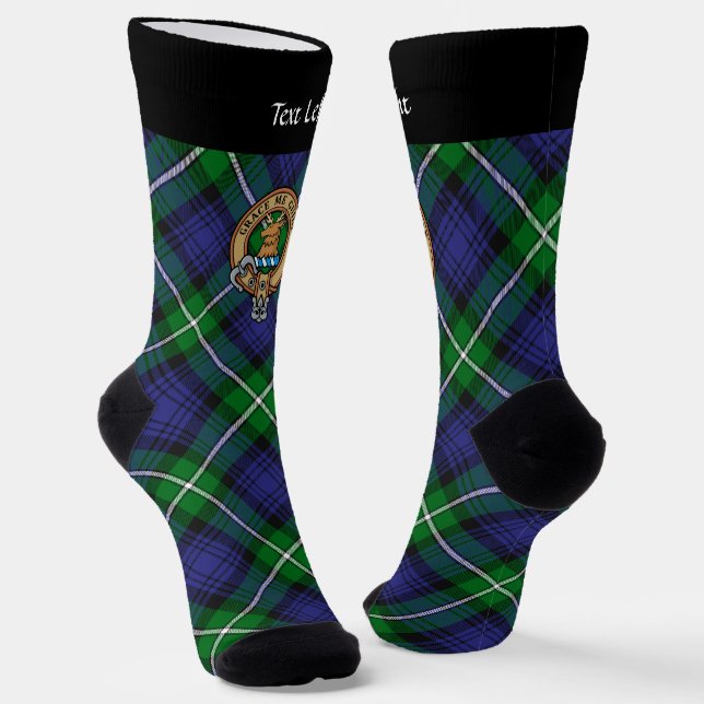 Clan Forbes Wappen über Tartan Socken (Gewinkelt)