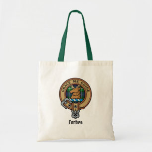 Clan Forbes Wappen über Tartan Tragetasche