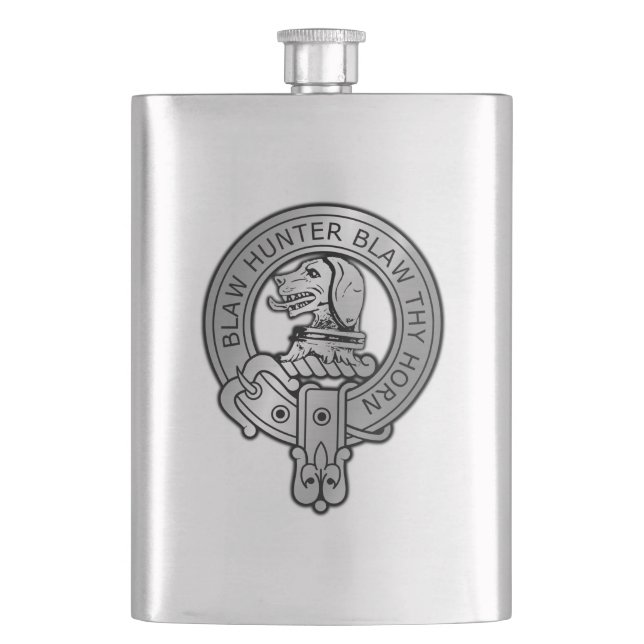 Clan Forrester / Foster Wappen Flachmann (Vorderseite)