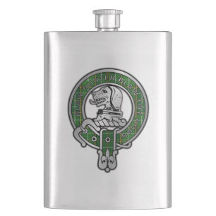 Clan Forrester / Foster Wappen & Jagd Tartan Flachmann