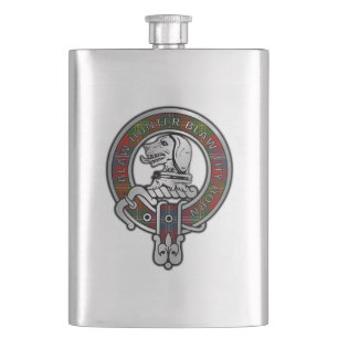 Clan Forrester / Foster Wappen & Tartan Flachmann