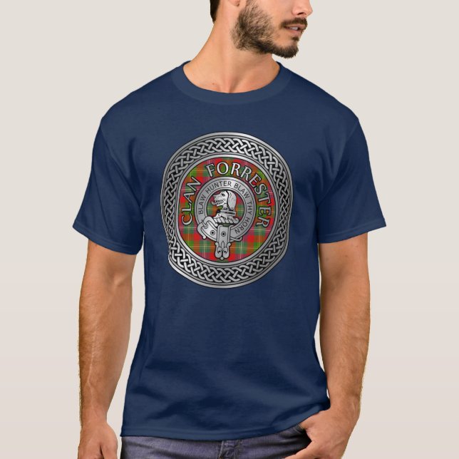 Clan Forrester | Foster Wappen & Tartan Knot T-Shirt (Vorderseite)
