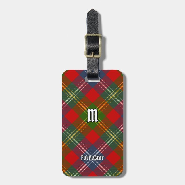 Clan Forrester Tartan Gepäckanhänger (Vorderseite vertikal)
