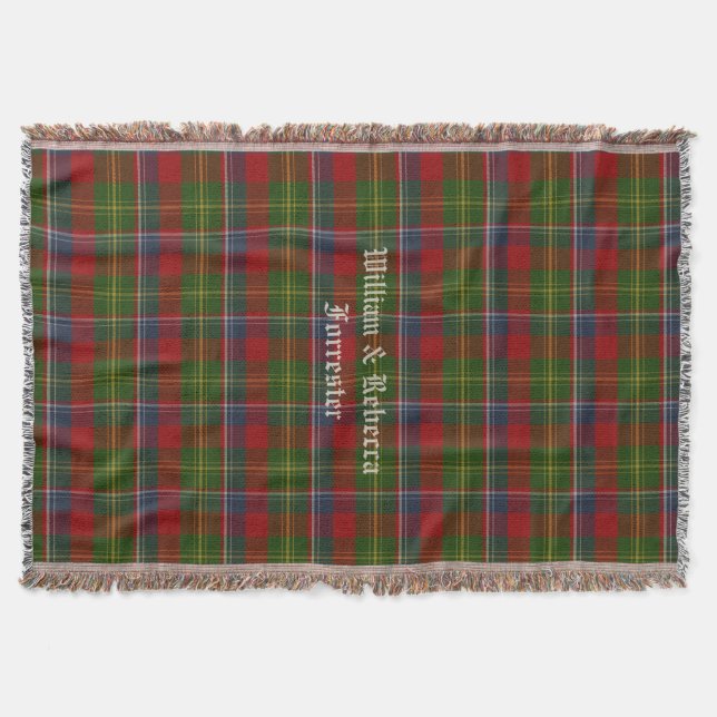 Clan Forrester Tartan Kariertes, benutzerdefiniert Decke (Vorderseite)