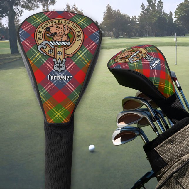 Clan Forrester Wappen über Tartan Golf Headcover (Von Creator hochgeladen)