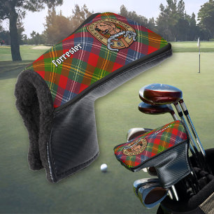 Clan Forrester Wappen über Tartan Golf Headcover