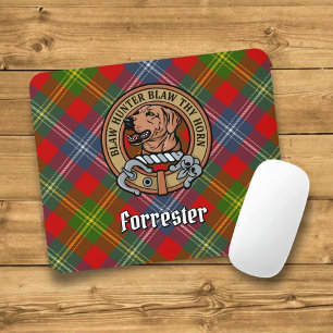 Clan Forrester Wappen über Tartan Mousepad