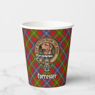 Clan Forrester Wappen über Tartan Pappbecher