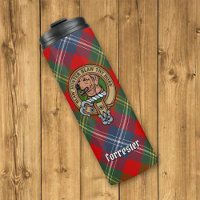 Clan Forrester Wappen über Tartan