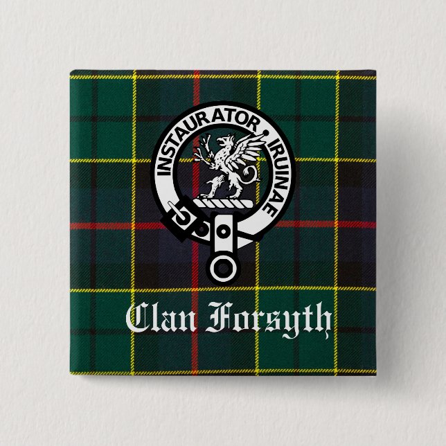 Clan Forsyth Crest Badge et Tartan (Devant)