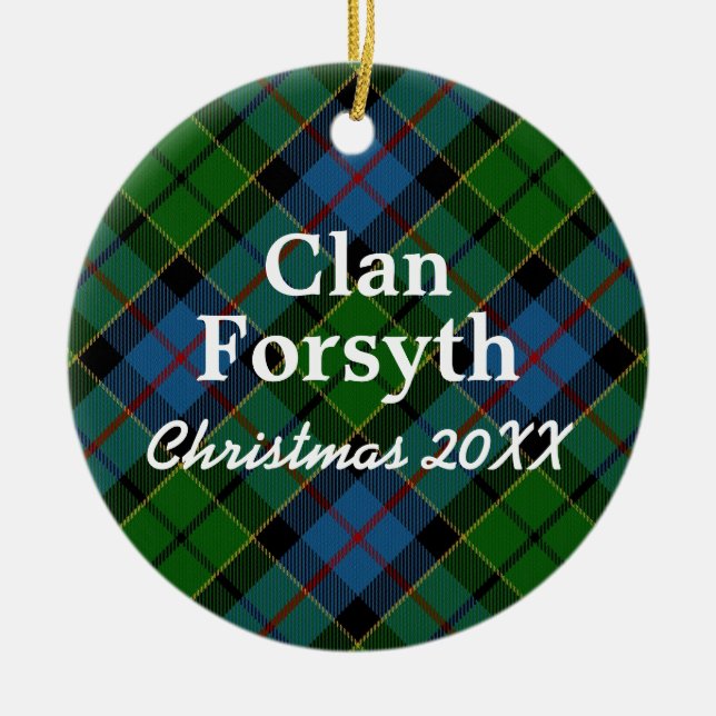 Clan Forsyth Scottish Tartan Keramikornament (Vorne)