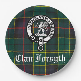 Clan Forsyth Wappen Abzeichen & Tartan individuell Pappteller
