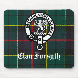 Clan Forsyth Wappen Abzeichen und Tartan Mousepad