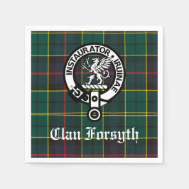 Clan Forsyth Wappen & Tartan individuell anpassbar Serviette