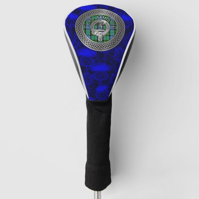 Clan Forsyth Wappen & Tartan Knot Golf Headcover (Vorderseite)