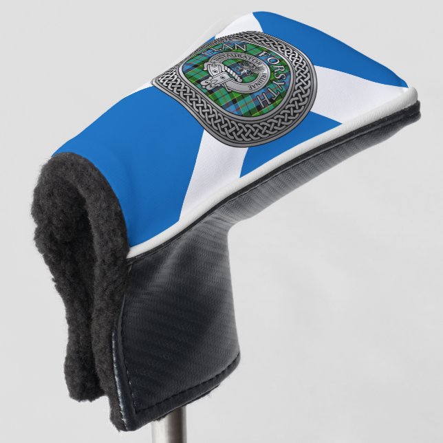 Clan Forsyth Wappen & Tartan Knot Golf Headcover (3/4 Vorderseite)
