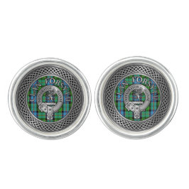 Clan Forsyth Wappen & Tartan Knot Manschetten Knöpfe