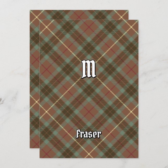 Clan Fraser Chasse Patiné Tartan Invitation (Devant / Derrière)