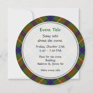 Clan Fraser Chasse Tartan Invitation