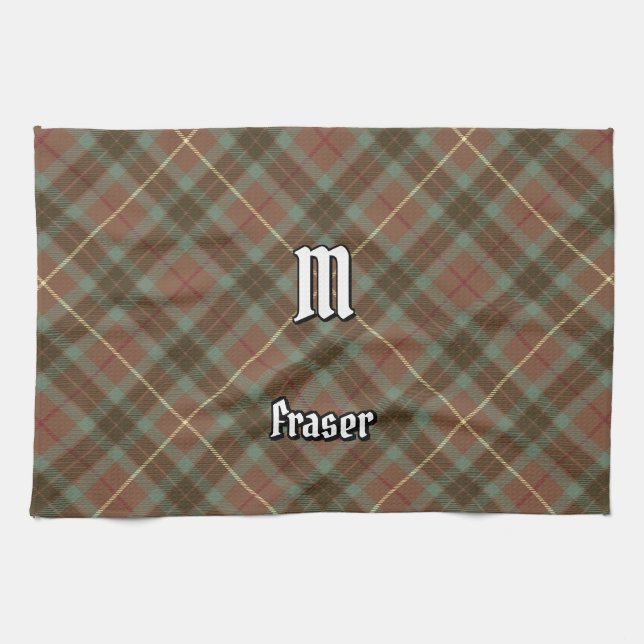 Clan Fraser Chasse Tartan Patiné Serviette de cuis (Horizontal)