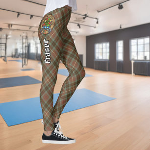 Clan Fraser Jagd gewitterter Tartan-Leggings Leggings