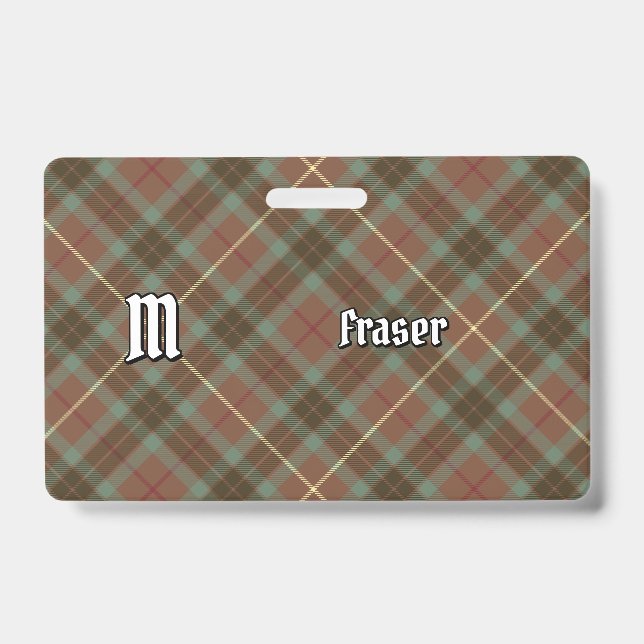 Clan Fraser Jagd gewittertes Tartan-Abzeichen Ausweis (Front)