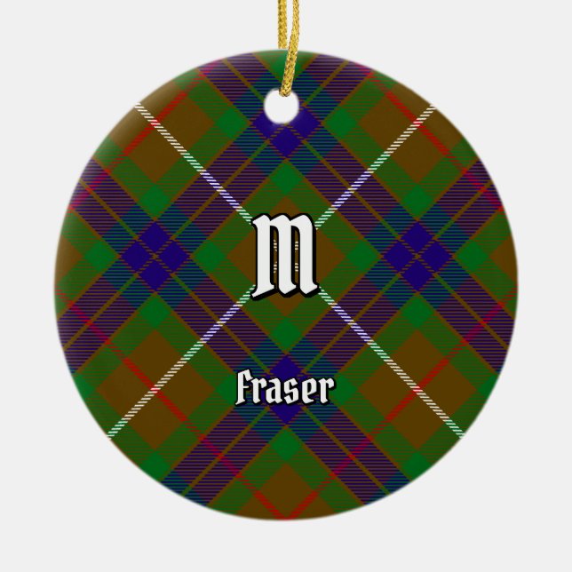 Clan Fraser Jagd Keramik Tartan Ornament (Vorne)
