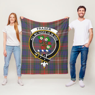 Clan Fraser Jagd Moderner Clan Abzeichen Tartan Ka Fleecedecke
