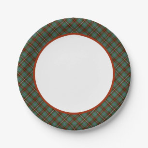 Clan Fraser Jagd Tartan Border Pappteller