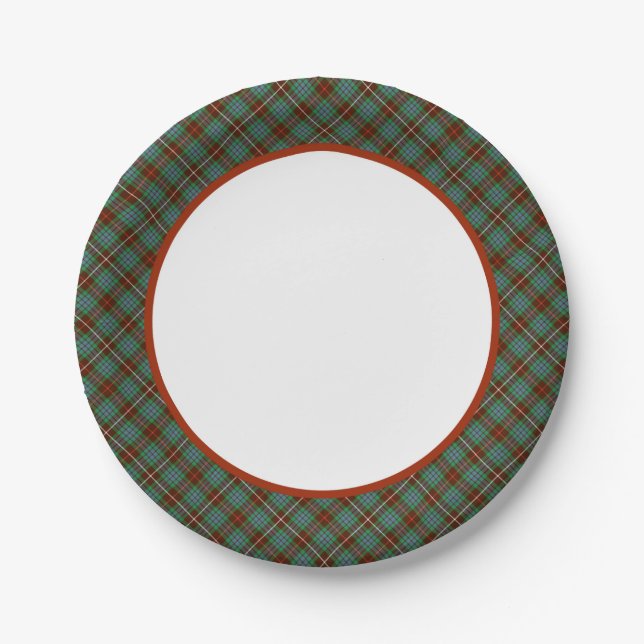 Clan Fraser Jagd Tartan Border Pappteller (Vorderseite)