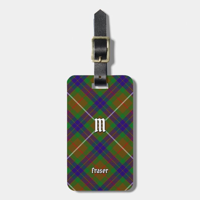 Clan Fraser Jagd Tartan Gepäck Tag Gepäckanhänger (Vorderseite vertikal)